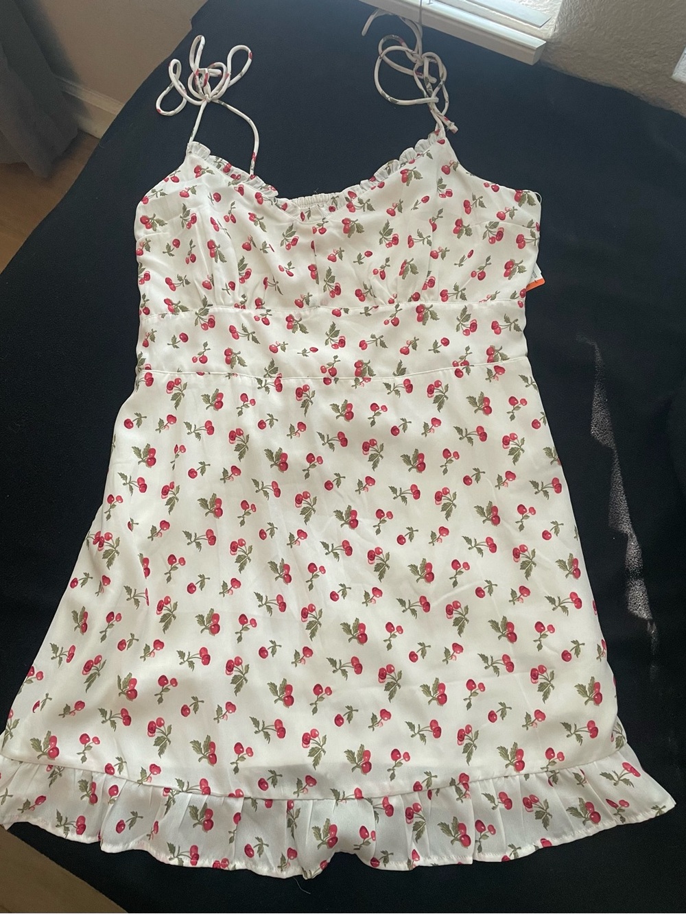 Abercrombie & Fitch White Cherry Print Slip Dress